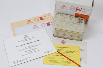 Lot 133 - The Wedding of TRH The Duke and Duchess of Cambridge 2011, piece of cake, two orders of service and related ephemera