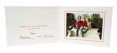 Lot 129 - T.R.H.The Prince and Princess of Wales 1990 signed Christmas card