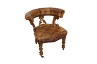 Lot 1102 - Good mid-19th century walnut and buttoned...