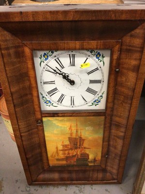 Lot 849 - American wall clock with galleon scene