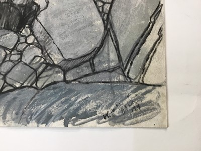 Lot 23 - *Dione Page (1936-2021) two works, gouache and pastel on paper - two waterfalls, signed titled and dated ‘79, unframed
