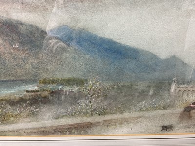 Lot 1253 - Albert Goodwin (1845-1932), watercolour, The Summer Storm, Locarno, Lago Maggiore, inscribed, signed and dated 1912, 28cm x 45cm, in glazed frame