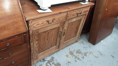 Lot 1250 - Pine sideboard with two drawers and two panelled doors below, 111.5cm wide, 58cm deep, 83cm high