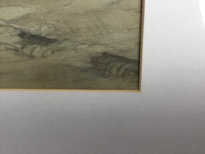 Lot 190 - Edward Duncan (1803-1882) pencil and watercolour - The Goodwin Sands, monogrammed, 34cm x 70cm, exhibition label verso dated 1863, in glazed frame