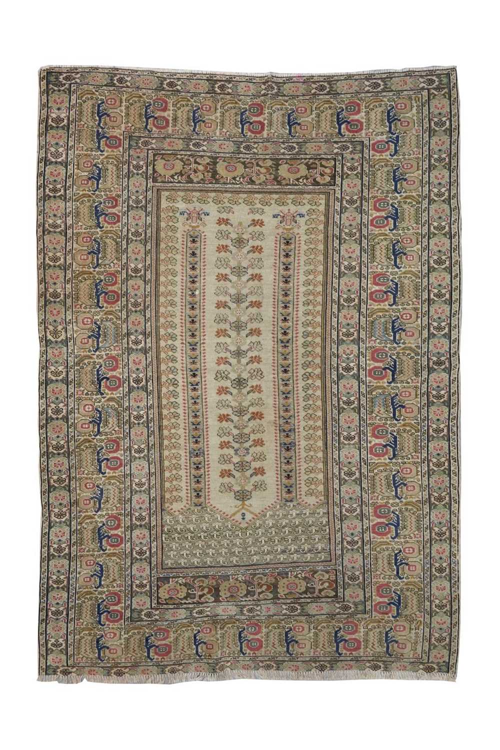 Lot 1545 - Part silk North West Persian rug with cream ground