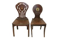 Lot 1112 - George III Irish mahogany hall chair, with...