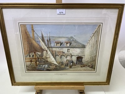 Lot 191 - The Rev. Sir Hubert James Medlycott, Bt. (1841-1920) watercolour - A Corner in Genoa Harbour, signed and dated 1881, 26.5cm x 39cm, in glazed gilt frame