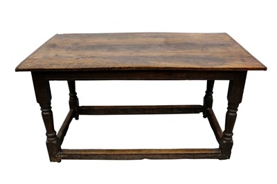 Lot 1512 - Rare early 18th century oak refectory table dated 1724