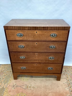 Lot 1511 - Regency oak and mahogany chest of four long drawers