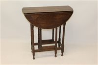 Lot 1113 - 17th century-style oak spider gateleg table...