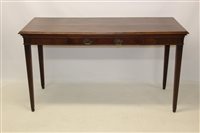 Lot 1114 - Irish mahogany crossbanded serving table, the...