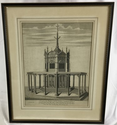 Lot 101 - Antique engraving - Market cross, Norwich, 34cm x 44cm, mounted in glazed Hogarth frame 52cm x 63cm overall