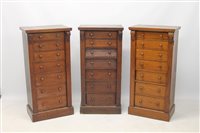 Lot 1115 - Unusual set of three Victorian oak Wellington...
