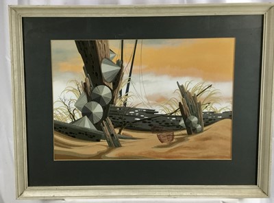 Lot 114 - Richard Constable gouache, seabed, signed and dated ‘67, 57cm x 39cm mounted in glazed frame, 81cm x 62cm overall