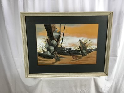 Lot 83 - Richard Constable gouache, seabed, signed and dated ‘67, 57cm x 39cm mounted in glazed frame, 81cm x 62cm overall