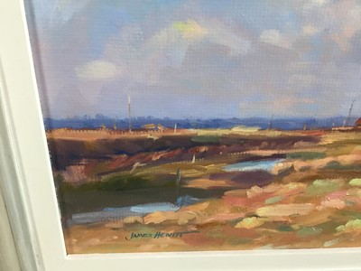 Lot 32 - James Hewitt (b. 1934) oil on board - 'Saltcote Mill - Past', signed lower left, titled and dated 2011 verso, 43cm x 29cm, framed