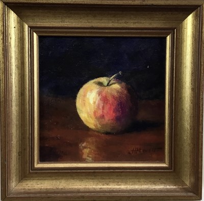Lot 44 - James Hewitt (b. 1934) - ‘Portrait of an (Ulting) Essex Apple’, signed, titled verso, 12cm x 12cm, framed