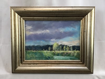 Lot 51 - James Hewitt (b. 1934) two works, oil on board - ‘High Water, Blythburgh Suffolk’ and ‘Sunlight and Shadow, Blythburgh’ signed and framed