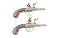 Lot 913 - Pair early 19th century Continental flintlock...