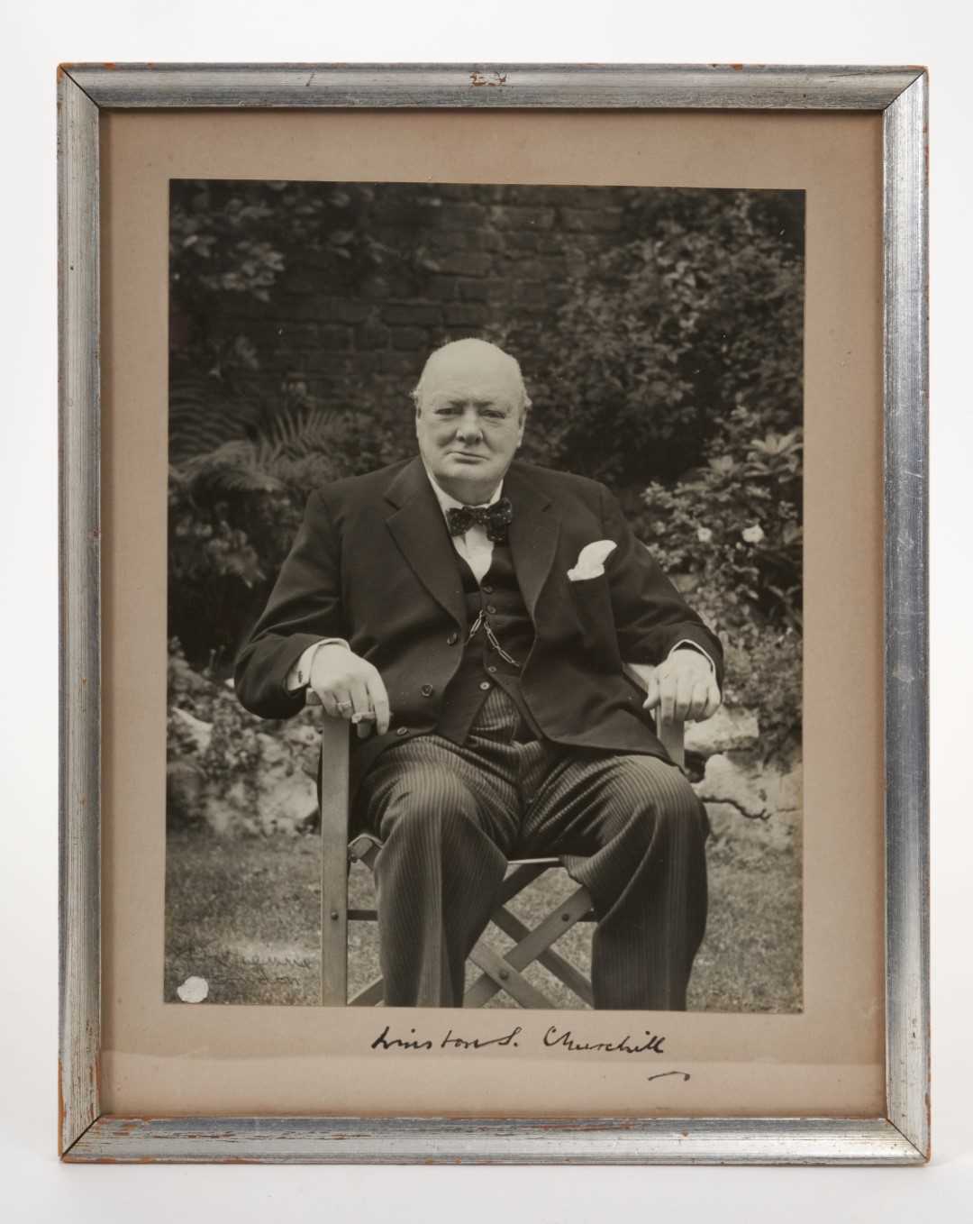 Lot 75 - The Right Hon.Sir Winston Churchill K.G.signed presentation photograph. Presented to Sir Eric Alfred Berthoud (1900-1989)