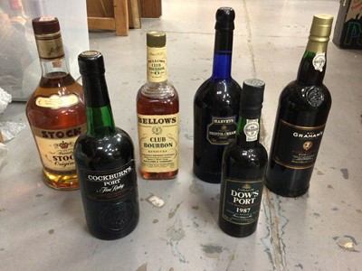 Lot 889 - Selection of spirits including Three Barrels brandy, Harvey's Bristol Cream, Napoleon VSOP brandy, Cointreau, port, bourbon etc