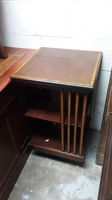 Lot 1265 - Edwardian inlaid mahogany revolving bookcase, 47cm wide, 82cm high