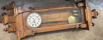 Lot 194 - Victorian walnut Vienna wall clock, for restoration