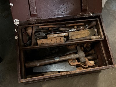 Lot 195 - Box of antique tools