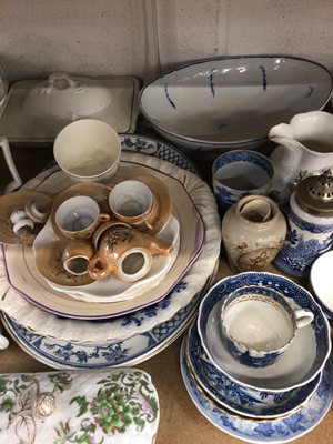 Lot 71 - Large group of 18th century and later china, including Coalport, Caughley, Jackfield jug, etc