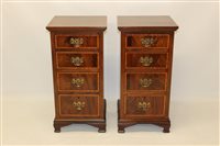 Lot 1125 - Pair of Edwardian mahogany and satinwood...