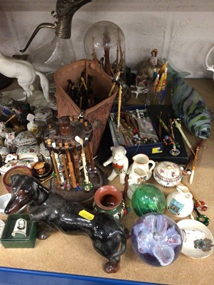 Lot 73 - China and sundry items, including Doulton, Coalport and Wedgwood figures, together with a collection of bobbins