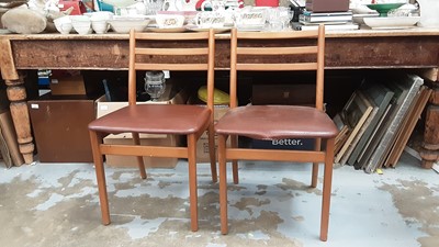 Lot 1294 - Set of four teak dining chairs