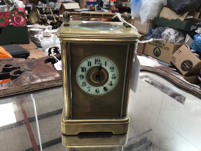 Lot 88 - Brass cased carriage clock retailed by Mappin and Webb