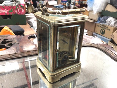 Lot 88 - Brass cased carriage clock retailed by Mappin and Webb