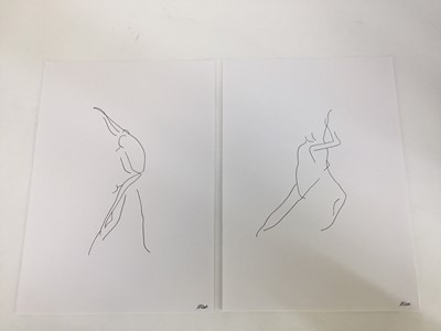 Lot 162 - British, contemporary, five prints - studies of dancers, one duplicate, three framed and two unframed