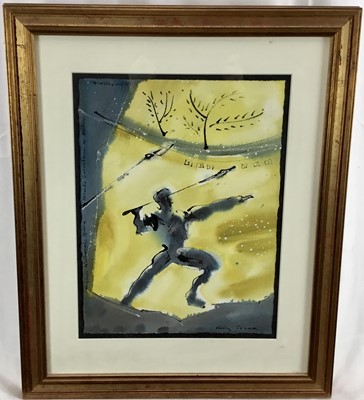 Lot 171 - Alan Halliday British (b.1952) watercolour - ‘King Priam, English National Opera’, signed and dated ‘99, with another later pencil study