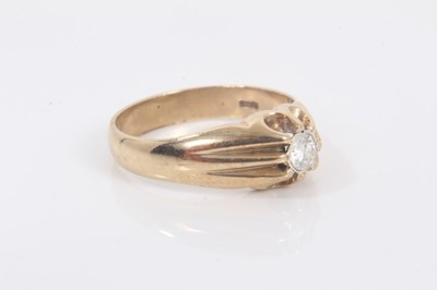 Lot 678 - 9ct gold diamond single stone ring with a brilliant cut diamond in heavy gold claw setting