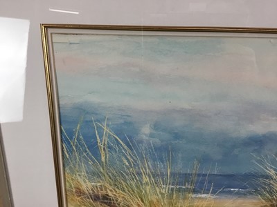 Lot 205 - Graham Painter (1947-2007), watercolour - Walberswick Dunes, signed, 55cm x 72cm, in glazed frame
