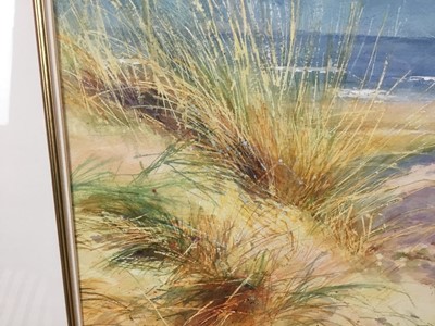 Lot 150 - Graham Painter (1947-2007), watercolour - Walberswick Dunes, signed, 55cm x 72cm, in glazed frame
