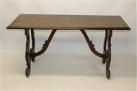 Lot 1131 - Antique Spanish walnut dining table with...