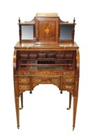 Lot 1132 - Fine quality Edwardian rosewood and parquetry...