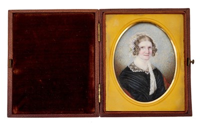 Lot 995 - Early Victorian portrait miniature on ivory