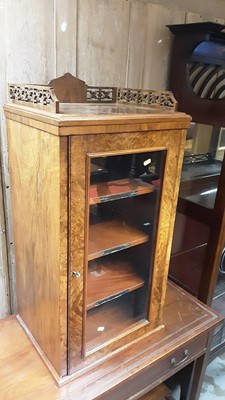 Lot 1338 - Victorian burr walnut music cabinet