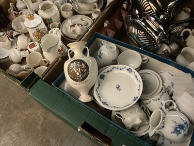 Lot 202 - Collection of Goss souvenir china, silver plated items