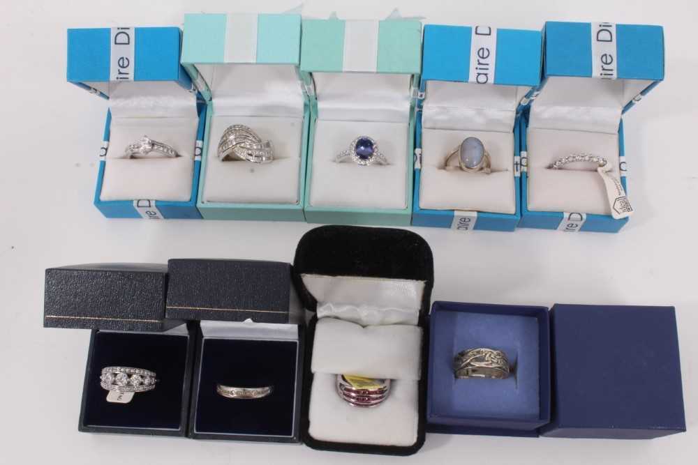 Lot 68 - Nine silver gem set dress rings, all boxed (some new with labels)