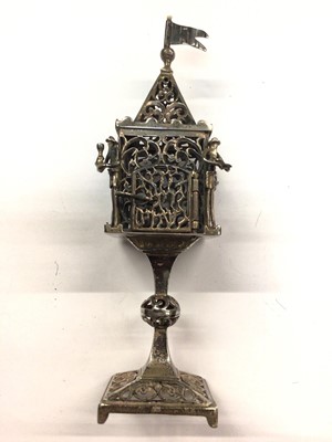 Lot 1042 - White metal spice tower, marked 925 Israel