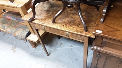 Lot 1327 - Antique elm side table with single drawer on square legs, 76.5cm wide, 45cm deep, 75.5cm high