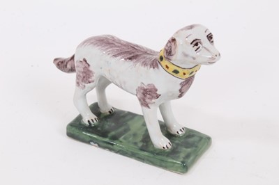 Lot 211 - Dutch delft model of a standing hound