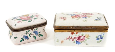 Lot 960 - 18th / 19th century French enamelled box, together with another similar