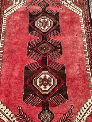 Lot 1365 - Eastern red, blue and cream ground, 210cm x 139cm